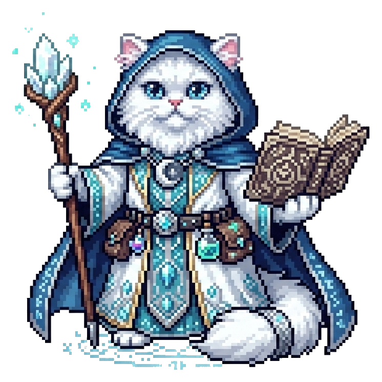White Wizard hero cat